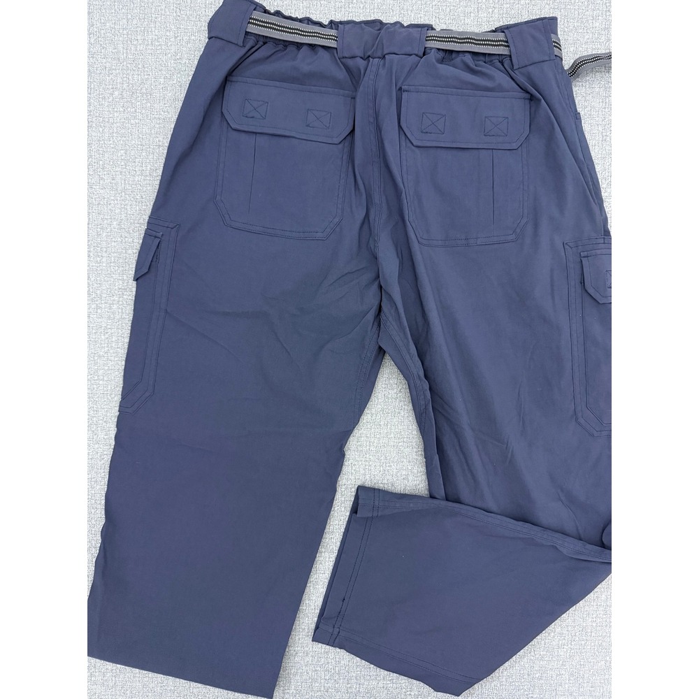 NWOT Duluth Trading Co Mens Blue Nylon Spandex Cargo Pants with Belt LX30 - Picture 7 of 9